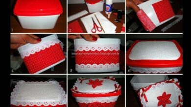 Artesanato de Pote de Sorvete com Tecido