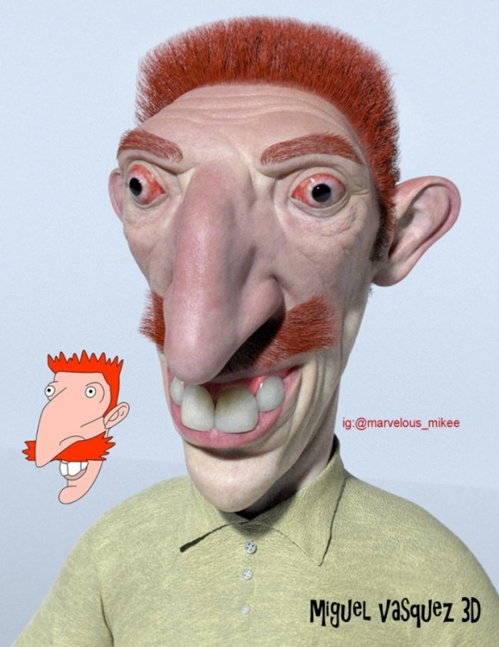 1751030667 582 artista fez 16 versoes realistas de personagens desenhos animados