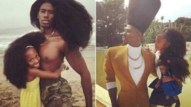 Essa dupla de pai e filha têm captado as atenções da internet com os seus penteados naturais