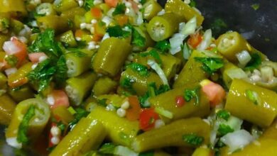 receita de salada de quiabo