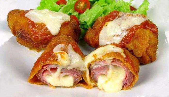 Bife role com presunto e queijo Bife rolê com presunto e queijo