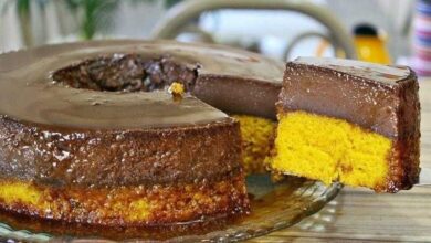 Bolo Pudim de Cenoura com Brigadeiro