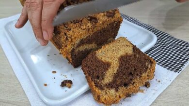 Bolo de banana mesclado macio