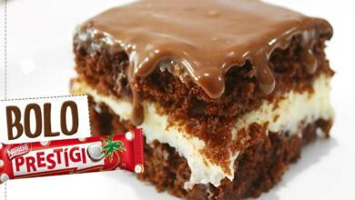 Bolo prestígio cremoso fácil e delicioso para a sua festinha