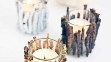 Como fazer um porta velas com galhos