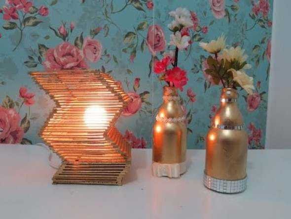 Como fazer uma luminaria com palitos de picole