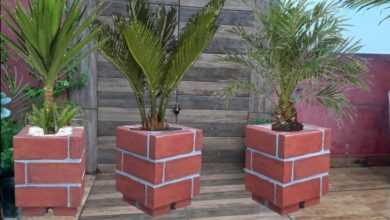 Como fazer vaso de tijolinho simples e barato