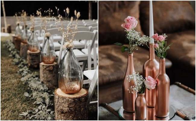Enfeites com Garrafas para Casamento