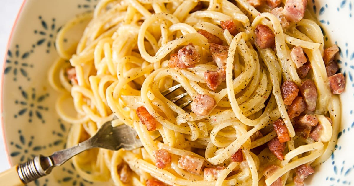 Macarrao Carbonara Original Receita Facil macarrao carbonara