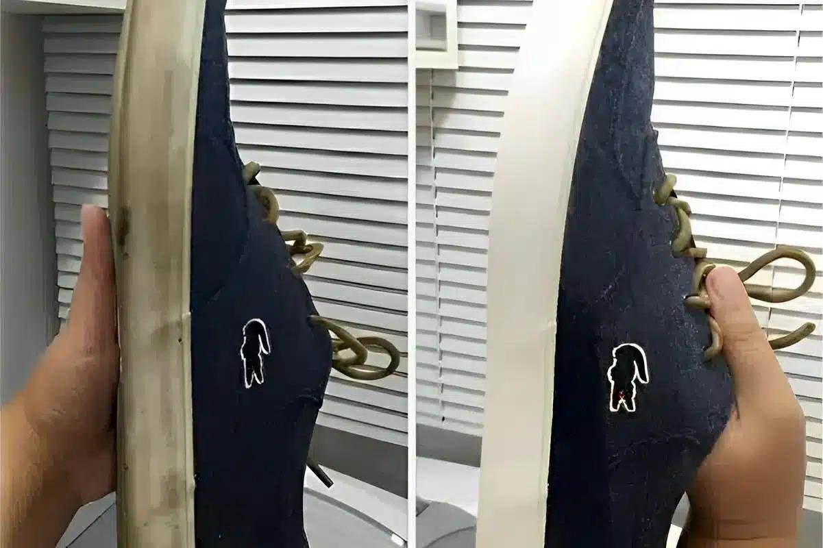 Mistura caseira para limpar tenis blank