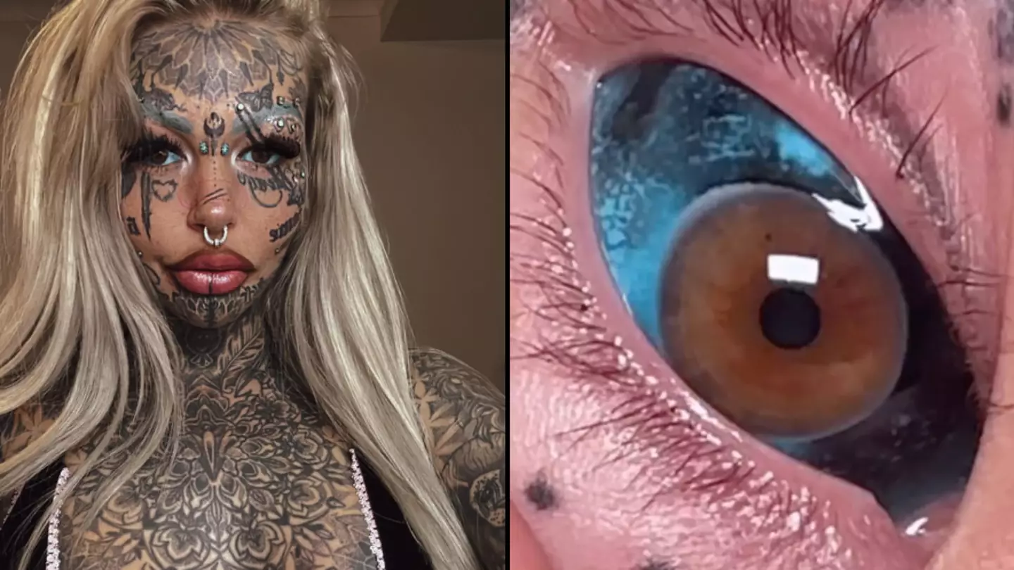 Mulher que ficou cega por causa de tinta no globo ocular recebe a tatuagem 'mais brutalmente torturante' feita novamente