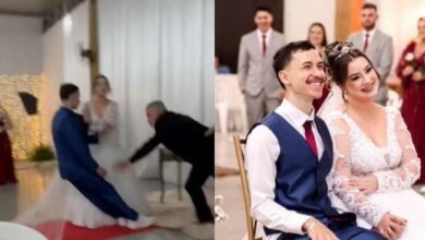 Noivo sente mal durante o casamento e desmaia no altar em SC e vídeo viraliza