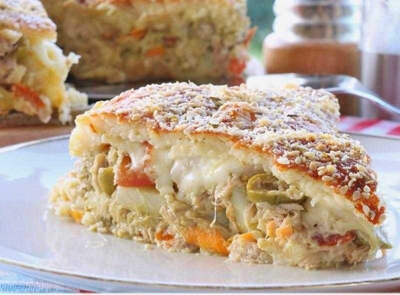 Torta salgada com sobras de arroz