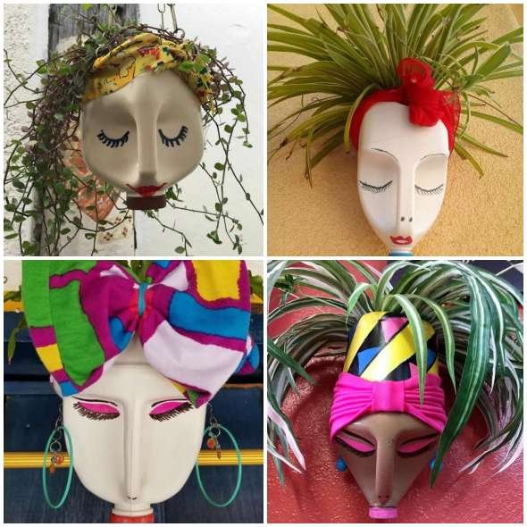 Vasos Estilizados com Garrafas de Amaciante Vasos Estilizados com Garrafas de Amaciante