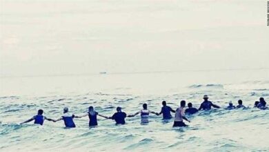 Vídeo: Corrente humana de quase 80 pessoas impede família de se afogar