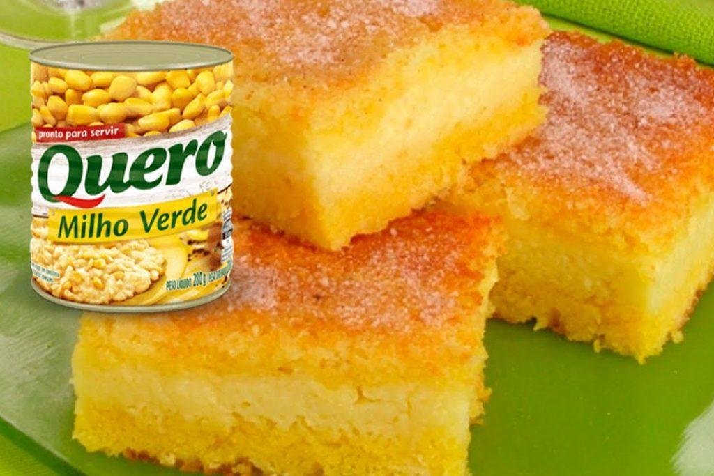 bolo de com milho de latinha facil e pratico Bolo de milho com milho de latinha simples e prático perfeito para o café ou lanche