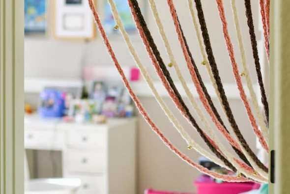 como fazer cortina artesanal de porta Como fazer Cortina artesanal de porta