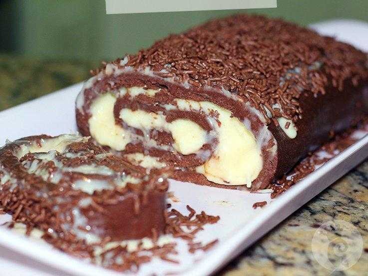 Como fazer rocambole caseiro de chocolate