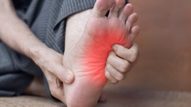 itchy skin of foot. concept of skin diseases such as scabies, fungal infection, allergy, etc.