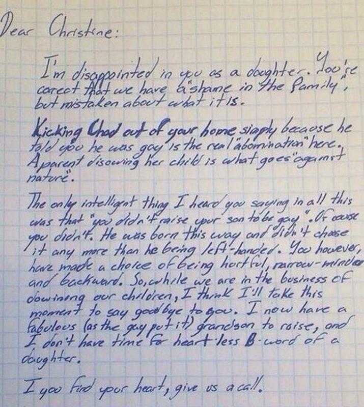 Mãe expulsa o filho gay de casa, mas a carta que o avô lhe envia me fez chorar!