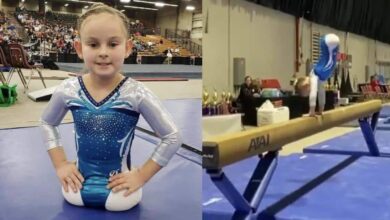 Menina que não tem as pernas dá show em apresentação de ginástica olímpica