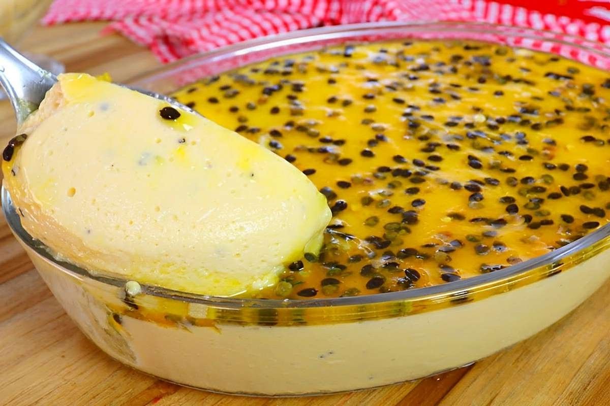 Mousse de maracujá com calda leve cremoso e perfeito para a sua sobremesa