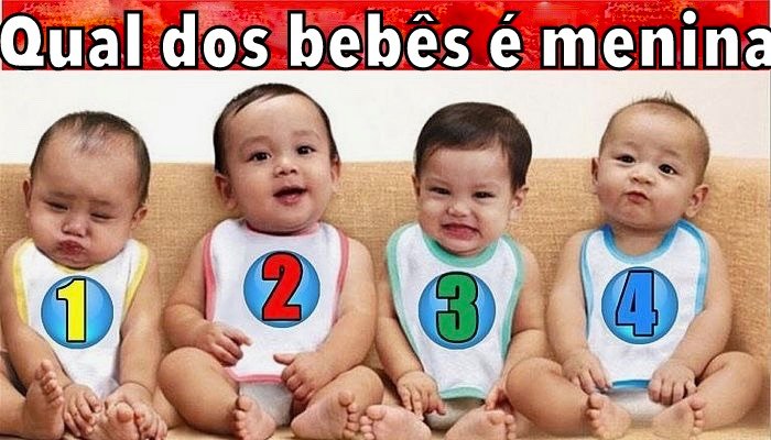 adivinhe qual dos 4 bebês é menina