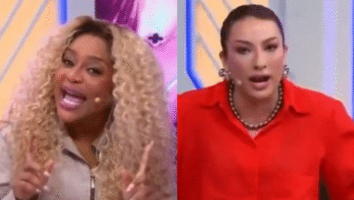 [VÍDEO] Cariúcha troca farpas com Thayse Teixeira ao vivo no SBT: “O programa é meu”