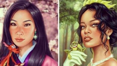 Artista mostra como seriam algumas famosas se fossem princesas da Disney