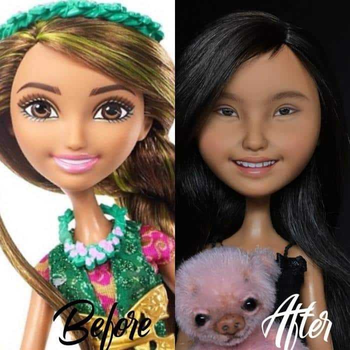 1596918530 808 Artista retira a maquiagem de bonecas e as recria com