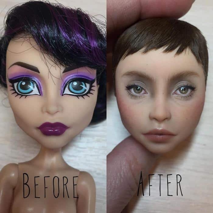 1596918533 821 Artista retira a maquiagem de bonecas e as recria com