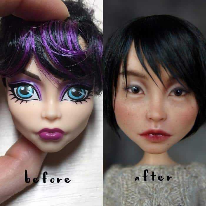 1596918533 91 Artista retira a maquiagem de bonecas e as recria com