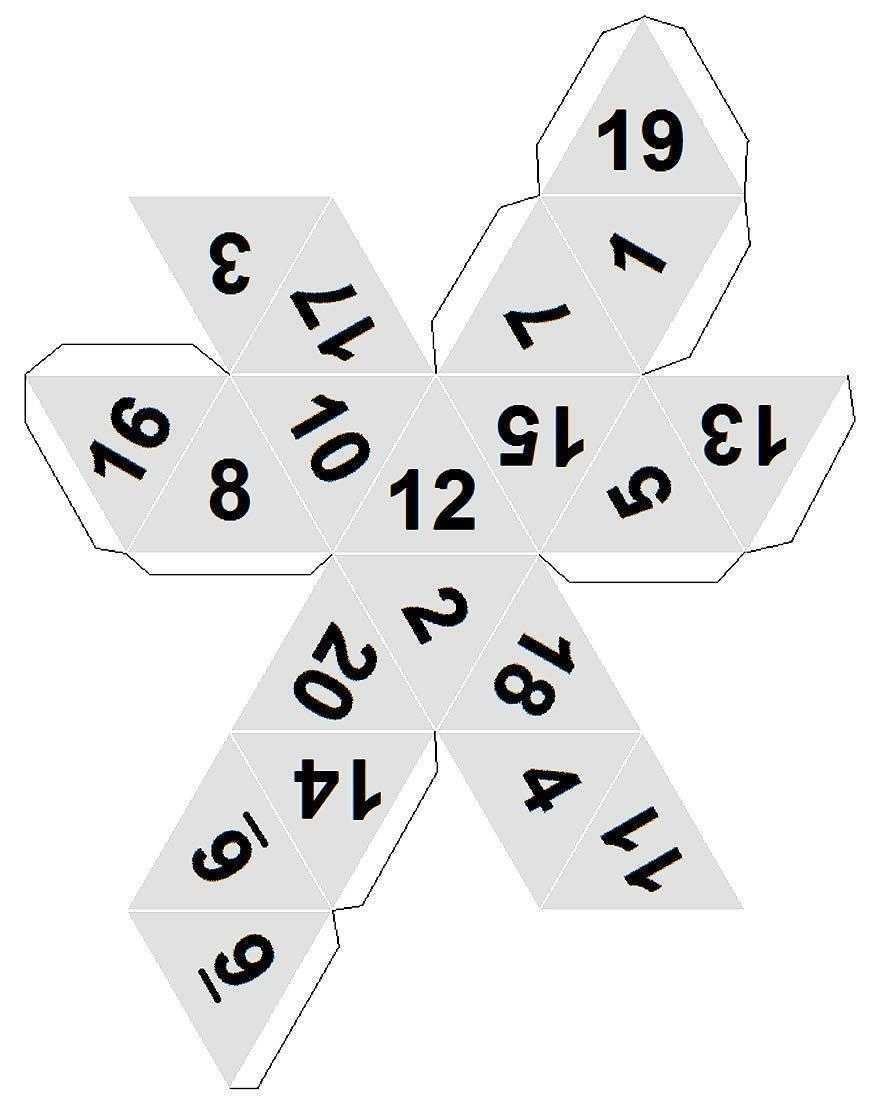 1751423284 423 como fazer um dado Molde de dado com 20 lados