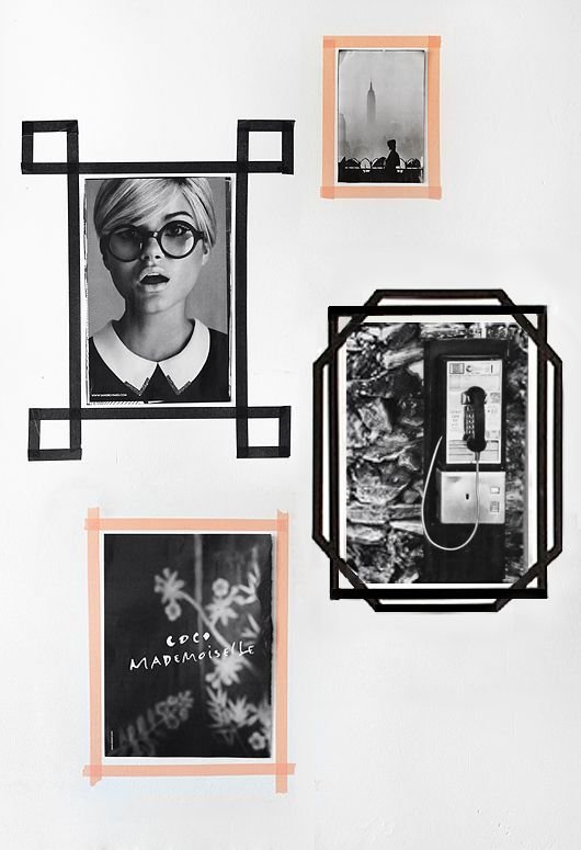 molduras de quadros com fita isolante