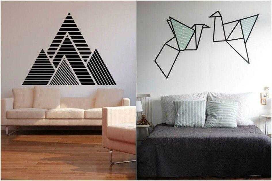 Como decorar paredes com fita isolante D