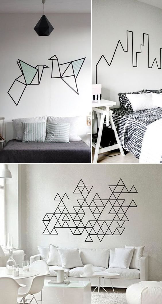 desenhos geométriso com fita isolante