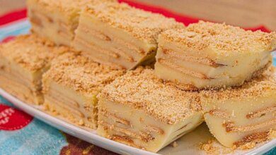 Torta de bolacha bem cremosa e deliciosa