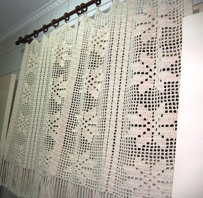 cortina em crochê 