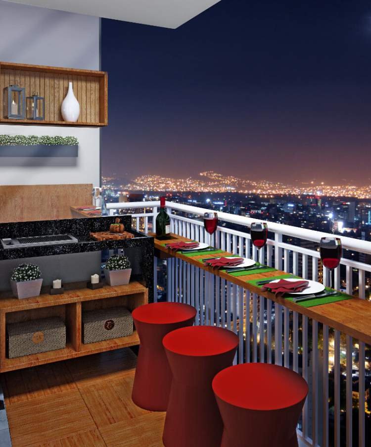 1751517032 929 12 ideias faceis para decorar a varanda ou sacada Balcão-bar na varanda ou sacada