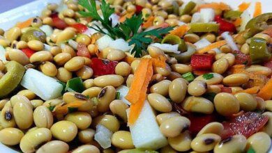 Como preparar salada de soja em grãos