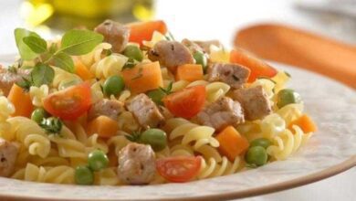 Macarrão Primavera com Carne de Porco