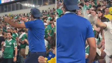 [VÍDEO] Torcedor do Chelsea provoca palmeirenses e leva “cervejada” em arquibancada nos EUA