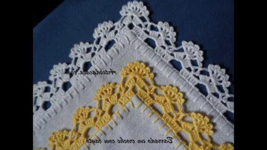 Bico em crochê com canto