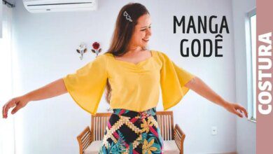 Blusa de Linho com Manga Godê