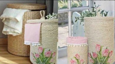 Cesto de Papelão com Corda de Sisal – Lindo Fácil e muito útil