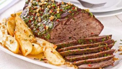 Maminha assada ao manjericão bem suculenta e