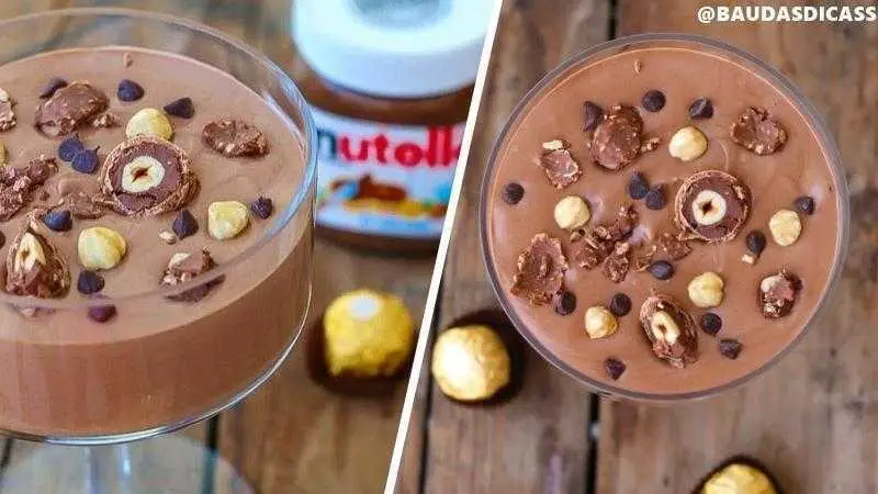 mousse de nutella com 2 ingredientes Mousse de Nutella com 2 Ingredientes