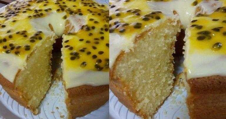 Receita de bolo de maracuja com calda e fofinho