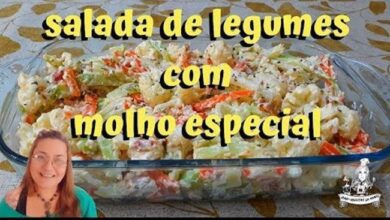 Salada de legumes com molho especial