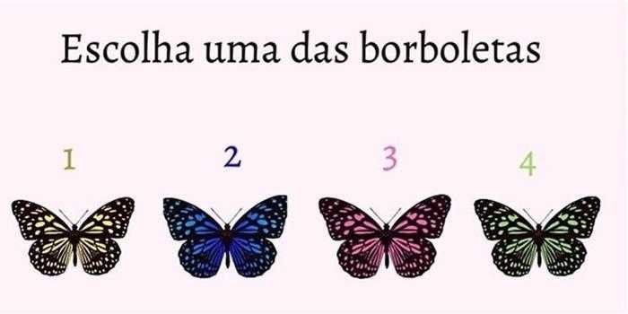 Teste Escolha uma das 4 borboletas e saiba a mensagem